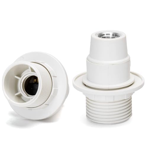 Lampenfassung: Selbstsichernder Kunststoff E14, halbes Gewinde, weiß, ideal für Standard-Glühbirnen mit einfacher Installation und Haltbarkeit. von Brightium