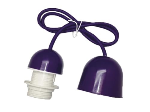 Lampenfassungs-Set mit 1 m langem Kabel, Blumenblüte und E27-Fassung in Violett. Ideal, um Ihren Räumen einen modernen und eleganten Touch zu verleihen. Perfekt für die Beleuchtung jedes Zimmers. von Brightium