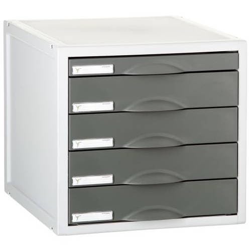 Modul - Aktenmodul mit 5 Schubladen, Maße 356 x 316 x 303 mm, Graphit, modernes und funktionales Design für effiziente Organisation. von Brightium
