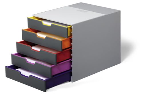 Modul mit 5 Schubladen – vielseitiger Organizer, ideal für Büro oder Zuhause, aus robustem Kunststoff, einfach zu montieren und zu verwenden. von Brightium