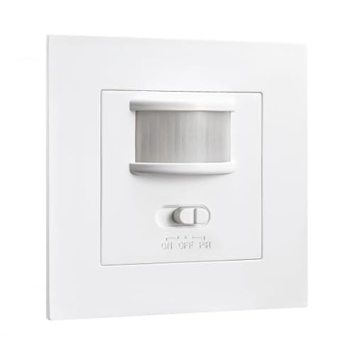 Move Vi Einbausensor weiß mit Infrarot-Erkennung - Reichweite 9 m und 160° Winkel - IP20 - Maße 8,2 x 8,2 x 5 cm, Schnitt 7 x 7 cm - Ermöglicht die Einstellung von Zeit und Lichtintensität. von Brightium