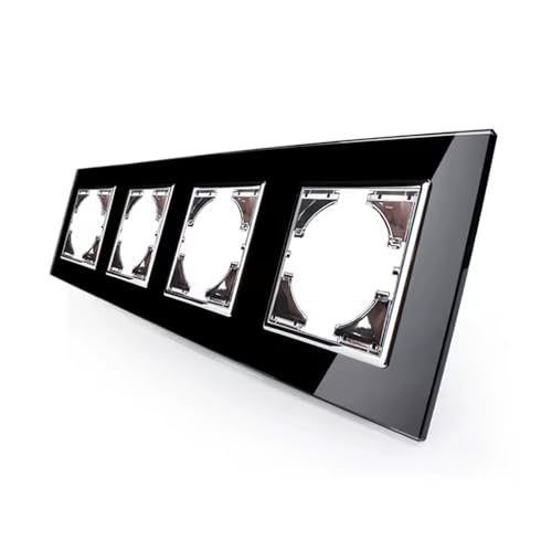 S-EMPOT Einbauspot mit elegantem schwarzem Glas und horizontalem Rahmen mit 4 Elementen, ideal, um jedem Raum einen modernen und anspruchsvollen Touch zu verleihen und Ihr Zuhause zu verschönern. von Brightium