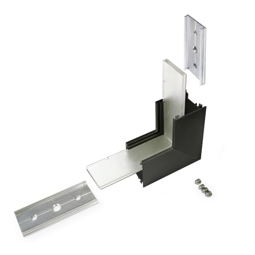 Stecker - 90 Grad abgewinkelter Stecker, schwarz eloxiert, inklusive Kunststoffbeutel, ideal für Verbindungen in engen Räumen. von Brightium