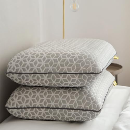 Brightr Eclipse 2er-Set Memory Foam Kissen gegen Nacken- und Schulterschmerzen | Höhenverstellbares Kissen für Seitenschläfer | Von Osteopathen empfohlen | Hautkühlend | Sehr FES | 43x64cm von Brightr