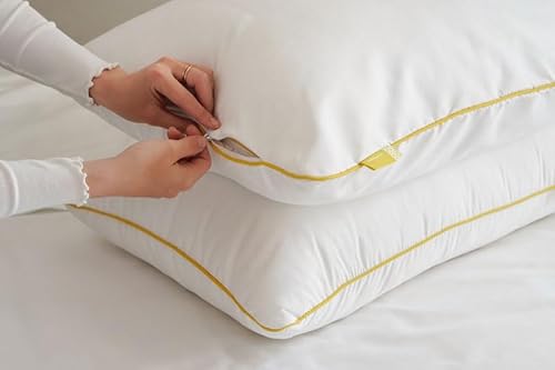 Brightr Luxuriöser Kissenschoner mit Kupfer-Füllung, mit Reißverschluss, 100 % hypoallergen, doppelter Schutz, 50 x 75 cm, 2 Stück von Brightr