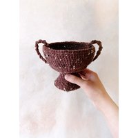 Gehäkelte Schale/Vase Mit Griffen Boho Herbst Dekor Bunte Gesprenkelte Aubergine Gehäkelte Schale/Vase Mit Griffen Boho Herbst Dekor Bunte Gesprenkelte Aubergine von BrigitBriani