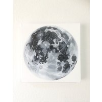 Handgemaltes Original Gemälde/Acrylbild Leinwand Vollmond Mondphase Boho Style von BrigitBriani