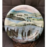 Teller -Handbemalt - Mit Landschaftsmotiv, Einzelstück von BrigitteKreativ