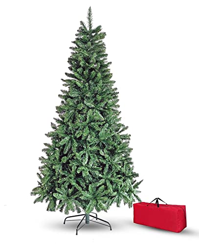 Brigros Künstlicher Weihnachtsbaum, 1278 Zweige, Taschen, realistisch, Haken, einfache Montage, PVC, Metallbasis, feuerhemmend (210 cm, Grün) von Brigros