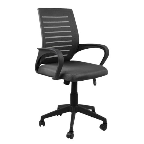 WeHome Futura ergonomischer Bürostuhl, Schreibtischstuhl 62 x 60 x 95 – 105 cm, Bürostuhl mit Armlehnen, gepolsterter Sitz, 360-Grad-Drehung, höhenverstellbar, Basis mit Rollen (schwarz) von Brigros