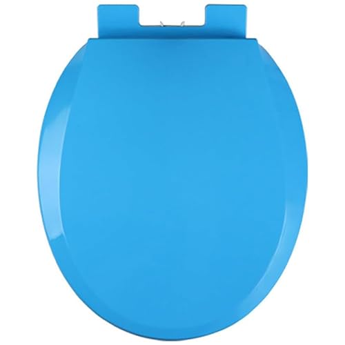 16,5" Toilettensitz Rund, Geräuschlos Leise Toilettensitze Mit Langsam Schließendem Toilettendeckel, Einfache Installation Und Sauber Bleiben, Langlebiger WC-Sitz Aus PP-Material, Blau von Brigtviee