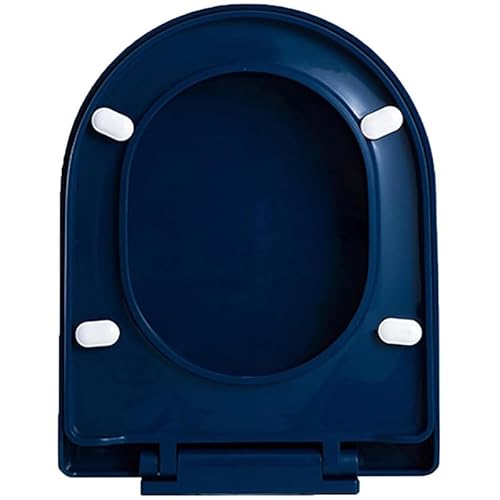 18,1 Zoll Verlängerter Toilettensitz, Leiser Toilettendeckel Mit Absenkautomatik Und 4 Rutschfesten Stoßfängern, Oben Befestigte Scharniere, Leicht Zu Reinigen Und Zusammenzubauen, Marineblau von Brigtviee