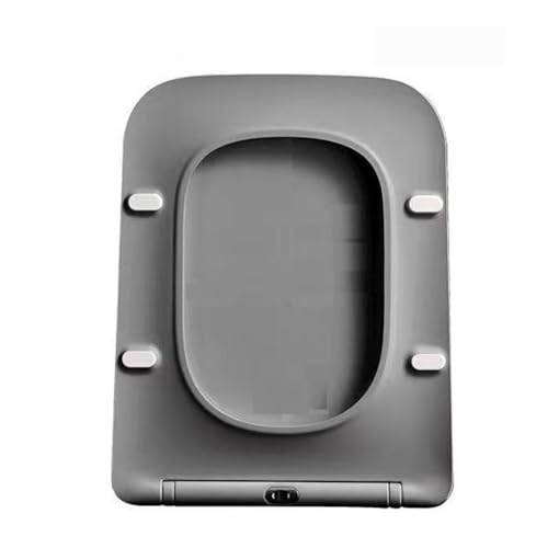 Brigtviee Quadrat Toilettendeckel Mit Absenkautomatik,Wc Deckel Eckige Form,Eckig Wc Sitz Quick-Release-Funktion,Rechteckig Toilet Seat,Toilettensitz Mit Verstellbare Scharniere45*35cm,Grau von Brigtviee