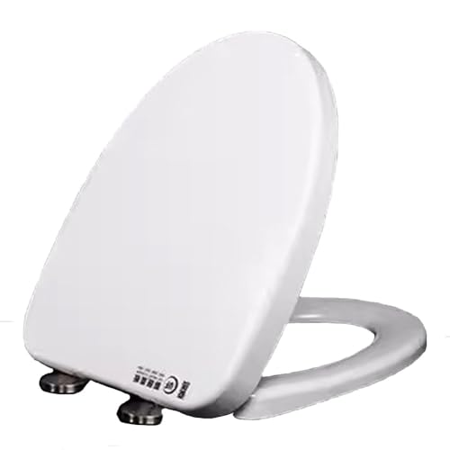 Brigtviee Wc Sitz Mit Absenkautomatik,Harnstoff-Formaldehyd Toilettendeckel, V-Form Toilettensitz,Quick Release Funktion,Oval Klodeckel Mit Verstellbaren Scharnieren,Weiß Klobrille,04 von Brigtviee