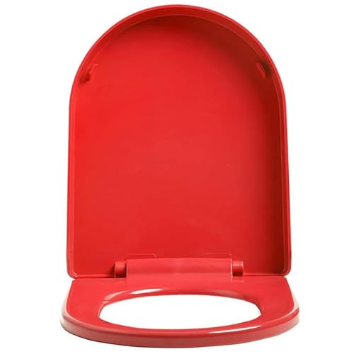 Toilettensitz Mit Absenkautomatik, 18.1" x 14.2" Länglicher WC-Sitz Mit Verstellbaren Scharnieren, Einfach Zu Montage Und Zu Reinigen, D-/U-Förmiger Farbenfroher Toilettendeckel, Rot Toilettensitz Mit Absenkautomatik, 18.1" x 14.2" Länglicher WC-Sitz Mit Verstellbaren Scharnieren, Einfach Zu Montage Und Zu Reinigen, D-/U-Förmiger Farbenfroher Toilettendeckel, Rot von Brigtviee