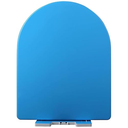 U-Förmiger Toilettendeckel Verlängert, Leiser Toilettensitz Mit Langsam Schließendem WC-Sitz, Einfach Zu Montieren Und Zu Reinigen, Langlebiges PP Farbenfroher Klodeckel, Blau von Brigtviee