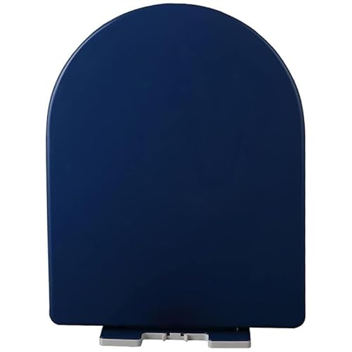 U-Förmiger Toilettendeckel Verlängert, Leiser Toilettensitz Mit Langsam Schließendem WC-Sitz, Einfach Zu Montieren Und Zu Reinigen, Langlebiges PP Farbenfroher Klodeckel, Marineblau von Brigtviee