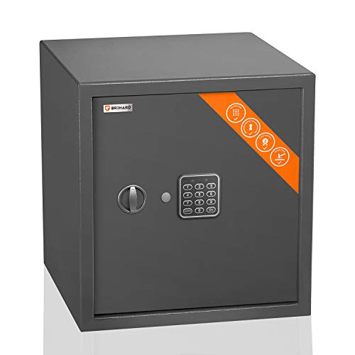 Brihard Betriebs Safe Elektronischer - 40x38x38cm Sicherheitsbox mit LED-Bildschirm, Digitalem Zahlenschloss und Herausnehmbarer Ablage für Büro, Hause von Brihard