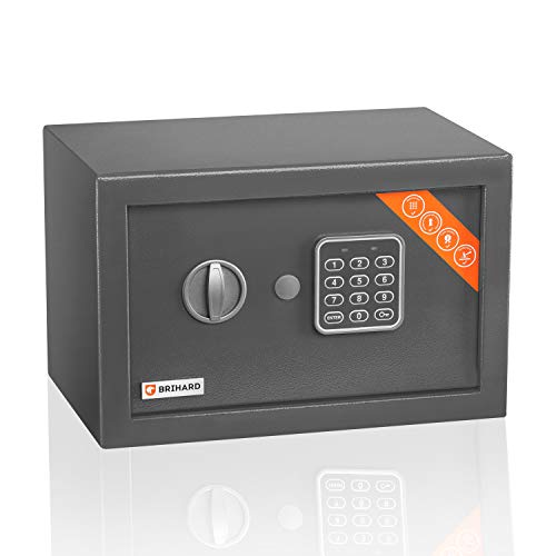 Brihard Home Electronischer Safe Kompakt - 20x31x20cm Kompakte Sicherheitsbox mit LED-Bildschirm mit digitalem Zahlenschloss - Tastatursperre Code Safe von Brihard