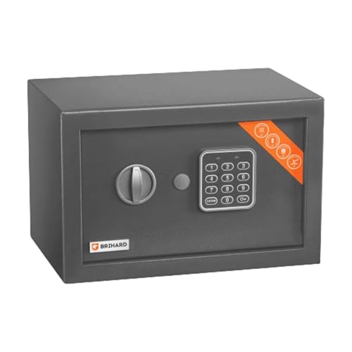 Brihard Home Electronischer Safe Kompakt - 20x31x20cm Kompakte Sicherheitsbox mit LED-Bildschirm mit digitalem Zahlenschloss - Tastatursperre Code Safe von Brihard