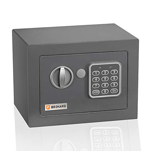 Brihard Junior Elektronischer Safe 17x23x17cm - Kleiner Safe Elektronischer mit Code - Digitales LED-Zahlenschloss Titan-grau, Ral 7015 Brihard Junior Elektronischer Safe 17x23x17cm - Kleiner Safe Elektronischer mit Code - Digitales LED-Zahlenschloss Titan-grau, Ral 7015 von Brihard