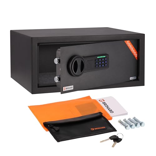 Brihard Laptop Digitaler Tresor 20x43x35 cm mit Feuerfester Geldtasche, 28L Computertresor mit Code- & LED-Schloss, Heimtresor für 15" Laptop, Geld, Schmuck & A4-Dokumente Brihard Laptop Digitaler Tresor 20x43x35 cm mit Feuerfester Geldtasche, 28L Computertresor mit Code- & LED-Schloss, Heimtresor für 15" Laptop, Geld, Schmuck & A4-Dokumente von Brihard