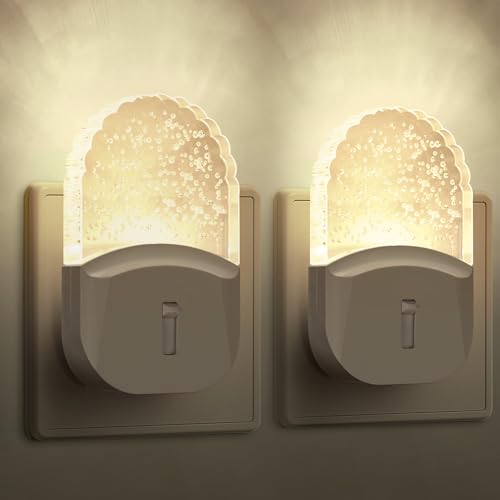 Briignite Nachtlicht Steckdose, LED Nachtlicht Dimmbar mit Dämmerungssensor, 2 Stück 0.5W Steckdosenlicht Warmweiß 3000K Night Light für Kinderzimmer, Schlafzimmer, Treppe, Küche, Bad, Flur von Briignite