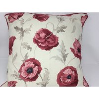 40 cm Laura Ashley Freshford Poppy Scarlett Red Kissenbezug Paspel Bacall Zip von BrillBunting