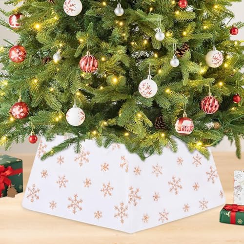 BrillShine Weihnachtsbaum Kragen Ø65cm Weihnachtsbaum Decke christbaumdecke Zusammenklappbar Weihnachtsbaum Korb Christmas Tree Skirt für Partys Weihnachtsbaumschmuck Gold von BrillShine