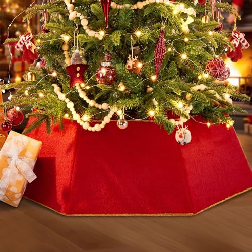 Weihnachtsbaum Kragen, 80cm Rot Plüsch Tannenbaum Korb, baumständer Abdeckung Weihnachtsbaum umrandung für Weihnachten Party Xmas Deko Weihnachtsbaum Kragen, 80cm Rot Plüsch Tannenbaum Korb, baumständer Abdeckung Weihnachtsbaum umrandung für Weihnachten Party Xmas Deko von BrillShine