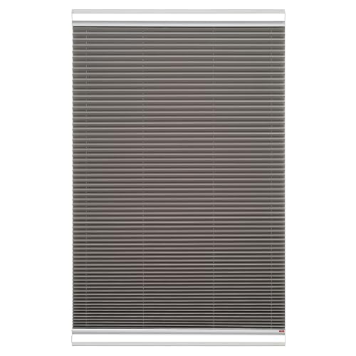 Brillant® Premium Plissee ohne Bohren zum Kleben, Plisseerollo mit Aluminium-Klebeleiste | Sonnenschutz & Sichtschutz für Fenster & Balkontür | Grau | 50x130 cm (BxH) von Brillant