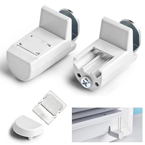 Universal Klemmträger 4 X Klemmhalter Plissee Rollos Wabenplissee Klemmfix ohne Bohren Set Befestigung Metal Bügelklemmträger Kipp dreh Fenster Tür flügel Verstellbereich 5-24 mm mit einschub Platte von Brillant