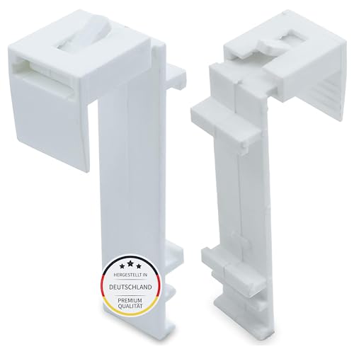 Brillant® Klemmträger für Klemmfix Rollo ohne Bohren Doppelrollo Bohrfreie Befestigung für Dreh- KippFenster 8 Stück Weiß, zum kleben oder Klemmen, geeignet für 35-36 mm Rollos, verstellbar 9-24mm von Brillant
