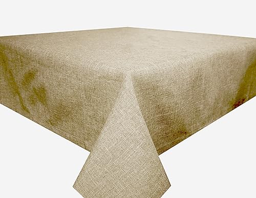 Textil Tischdecke Tischtuch Leinendecke Leinenoptik Lotuseffekt schmutzabweisend Fleckschutz pflegeleicht (Eckig 130 x 130 cm, Sand) von Brillant