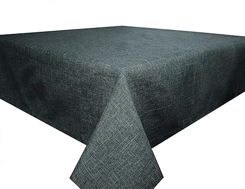 Textil Tischdecke Tischtuch Leinendecke Leinenoptik Lotuseffekt schmutzabweisend Fleckschutz pflegeleicht (Eckig 130 x 160 cm, Grau) von Brillant