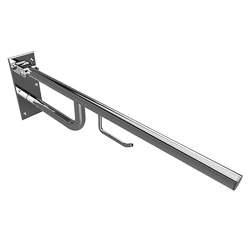 Brillantbad BELP Stützklappgriff mit Toilettenpapierhalter Edelstahl poliert 100x250x760 mm, 120 kg Traglast für Bad & WC >> zum Bohren von Brillantbad