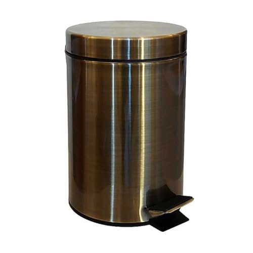 Brillantbad BETRO Bronze Abfalleimer Edelstahl Bronze 170x260x170 mm für Bad & Küche >> Freistehend anwendbar von Brillantbad
