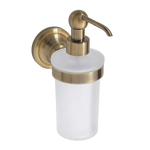 Brillantbad BETRO Bronze Seifenspender Messing Glas Bronze 80x190x120 mm, 230 ml für Bad & Küche >> zum Bohren von Brillantbad