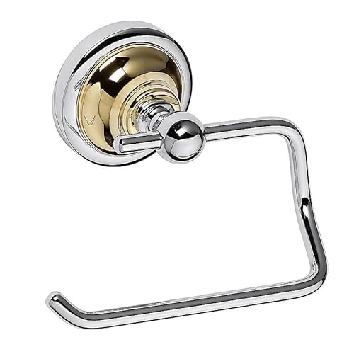 Brillantbad BETRO Gold Papierrollenhalter ohne Deckel Messing Gold Chrom 135x100x90 mm für Bad & WC >> zum Bohren von Brillantbad