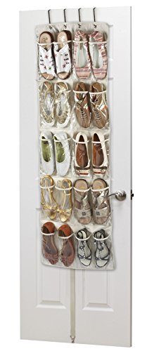Brilliant Feet G0061 - Tough Hanging Organizer über der Tür mit 20 Taschen - für 10 Paar Schuhe - Robustes Oxford Canvas-Type Material (600D) mit verstärkten Klarsicht-PVC-Taschen - 135x53x7cm - Schuhablage Ordentlich - Beige von Brilliant Feet