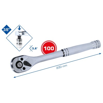 3/8" Umschaltknarre mit Metallgriff von Brilliant Tools