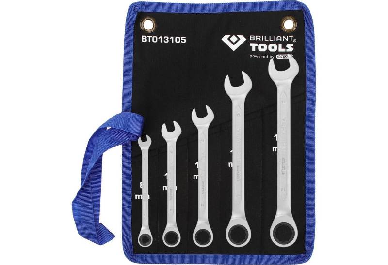 Brilliant Tools Maulschlüssel BRILLIANT TOOLS Ratschenringschlüssel-Satz 5tlg. 8 - 19 mm - BT01... von Brilliant Tools