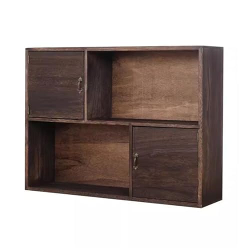 Retro Massivholz Kleines Bücherregal Teeschrank Wandschrank Desktop Rack Teeregal Bücherregal Teeservice Lagerregal Bücherregale von Brilliant firm