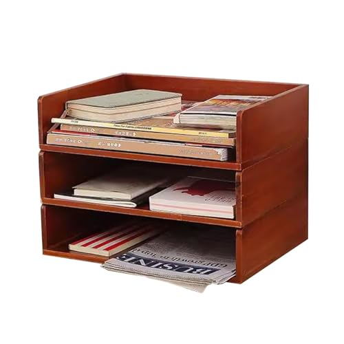 Stapelbarer Schreibtisch Aus Massivem Holz, Bücherregal, Dokumentenregal, Arbeitsstation, Aufbewahrungsbox, Finishing-Schrank, Platzsparend Bücherregale von Brilliant firm