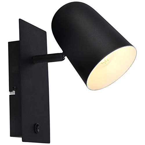 BRILLIANT Lampe Ayr Wandspot Schalter schwarz matt | 1x D45, E14, 18W, geeignet für Tropfenlampen (nicht enthalten) | Mit Kippschalter von Brilliant