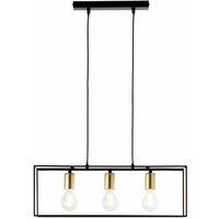 Brilliant - Lampe Arica Pendelleuchte 3flg schwarz/messing 3x A60, E27, 60W, geeignet für Normallampen (nicht enthalten) Kabel kürzbar - schwarz von Brilliant