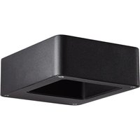 Golda led Außenwandleuchte - schwarz, 7W integriert, 660 Lumen, warmweiß (3000K), IP54 spritzwassergeschützt, Up- & Downlight, 14,5x12x4,5 cm, inkl. von Brilliant