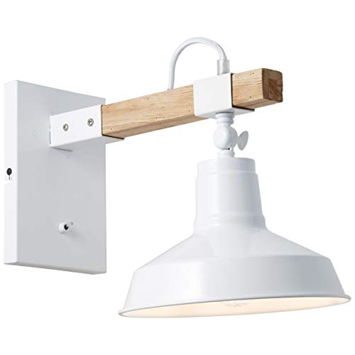 BRILLIANT Lampe Hank Wandleuchte hängend weiß hochglanz | 1x A60, E27, 40W, geeignet für Normallampen (nicht enthalten) | Mit Kippschalter von Brilliant