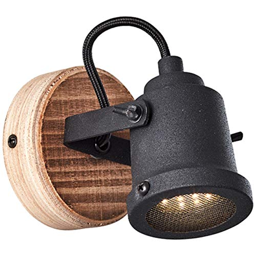 BRILLIANT Inge Wandspot holz dunkel/schwarz Innenleuchten,Strahler,-Wand | 1x PAR51, GU10, 6W, geeignet für Reflektorlampen (nicht enthalten) | Kopf schwenkbar von Brilliant