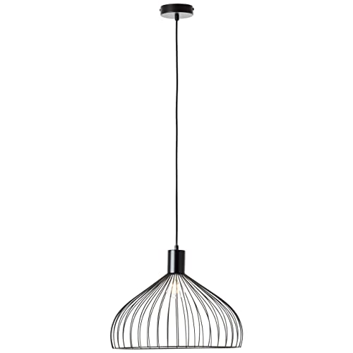 BRILLIANT Lampe, Blacky Pendelleuchte 40cm schwarz matt, 1x A60, E27, 40W, Kabel kürzbar/in der Höhe einstellbar von Brilliant